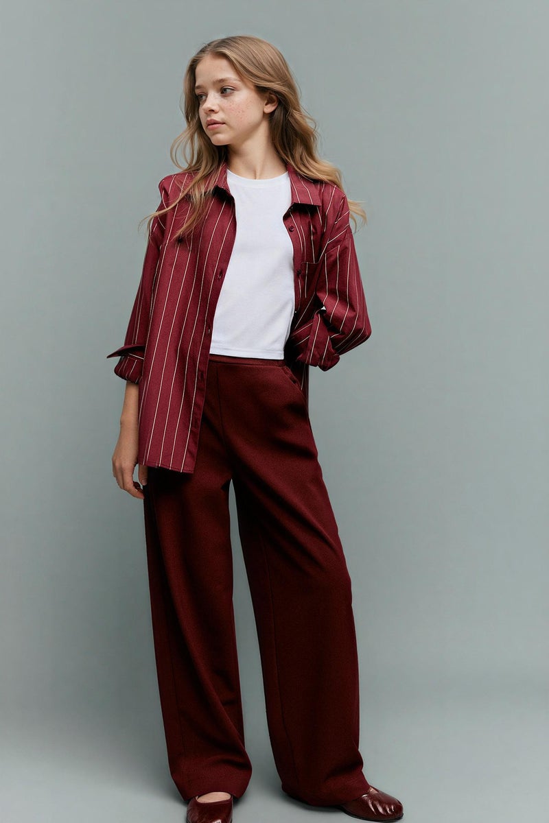 DeFacto Red Girl Girl Wide Leg Trousers Casual - Image 2